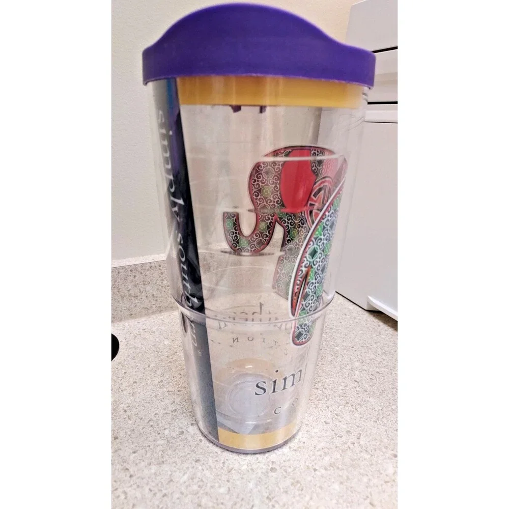 Simply Southern Tervis Tumbler 24oz‎ Elephant Paisley Insulated Travel Cup Lid